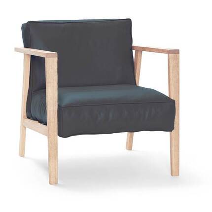 Andersen Furniture LC1 Loungestol - eg sæbe - sort læder